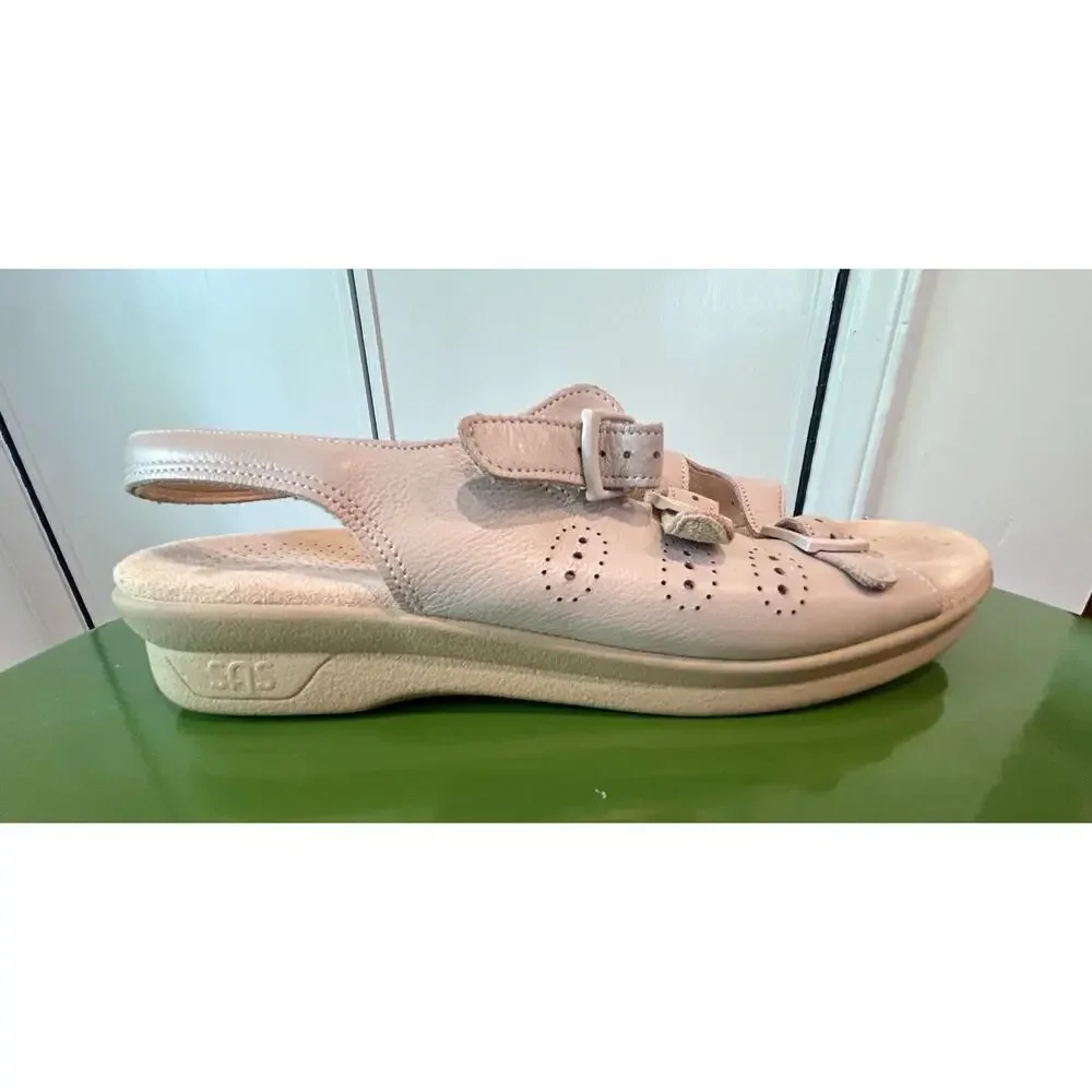 Women’s SAS Tripad Comfort Triple Buckle Beige Sandal‎ Shoes Size 9.5 S Narrow